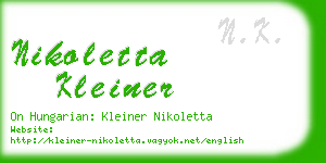 nikoletta kleiner business card